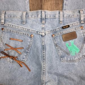 high rise wrangler bootcut jeans